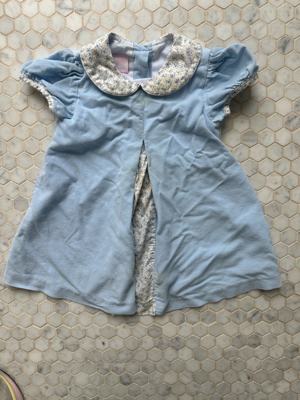 Baby Girls' Light Blue Peter Pan Collar Dress Top